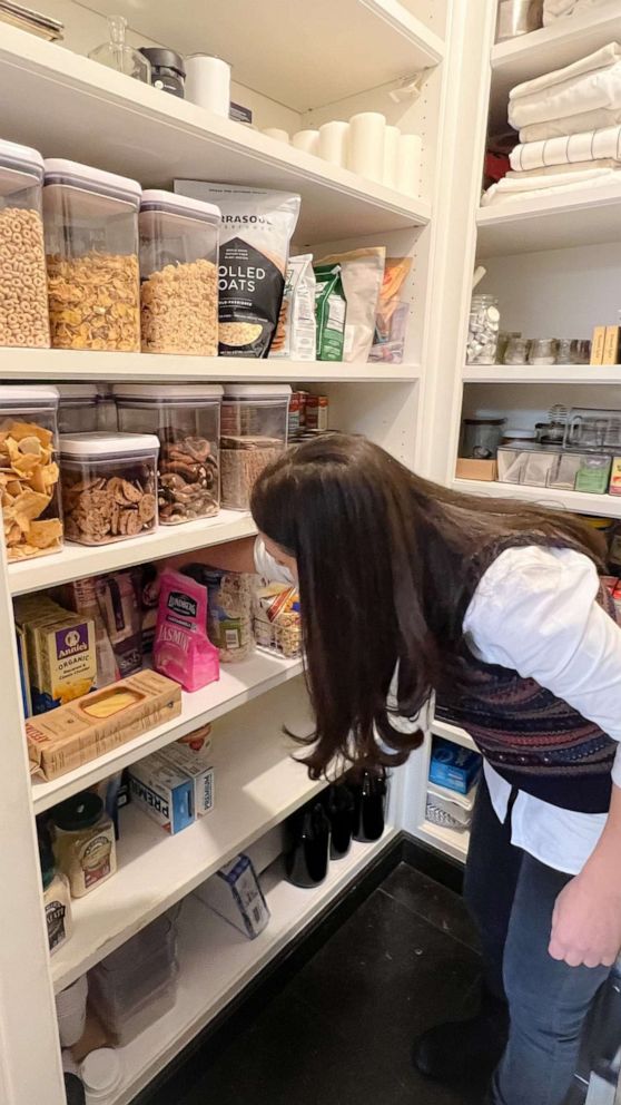 PHOTO: Allison Cayne, founder and CEO of Haven's Kitchen organizes her pantry.