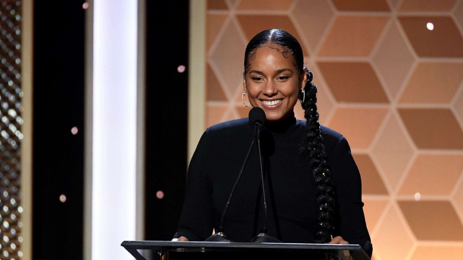 PHOTO: Alicia Keys presents the Hollywood Song Award onstage during the 23rd Annual Hollywood Film Awards at The Beverly Hilton Hotel on Nov. 03, 2019, in Beverly Hills, Calif.