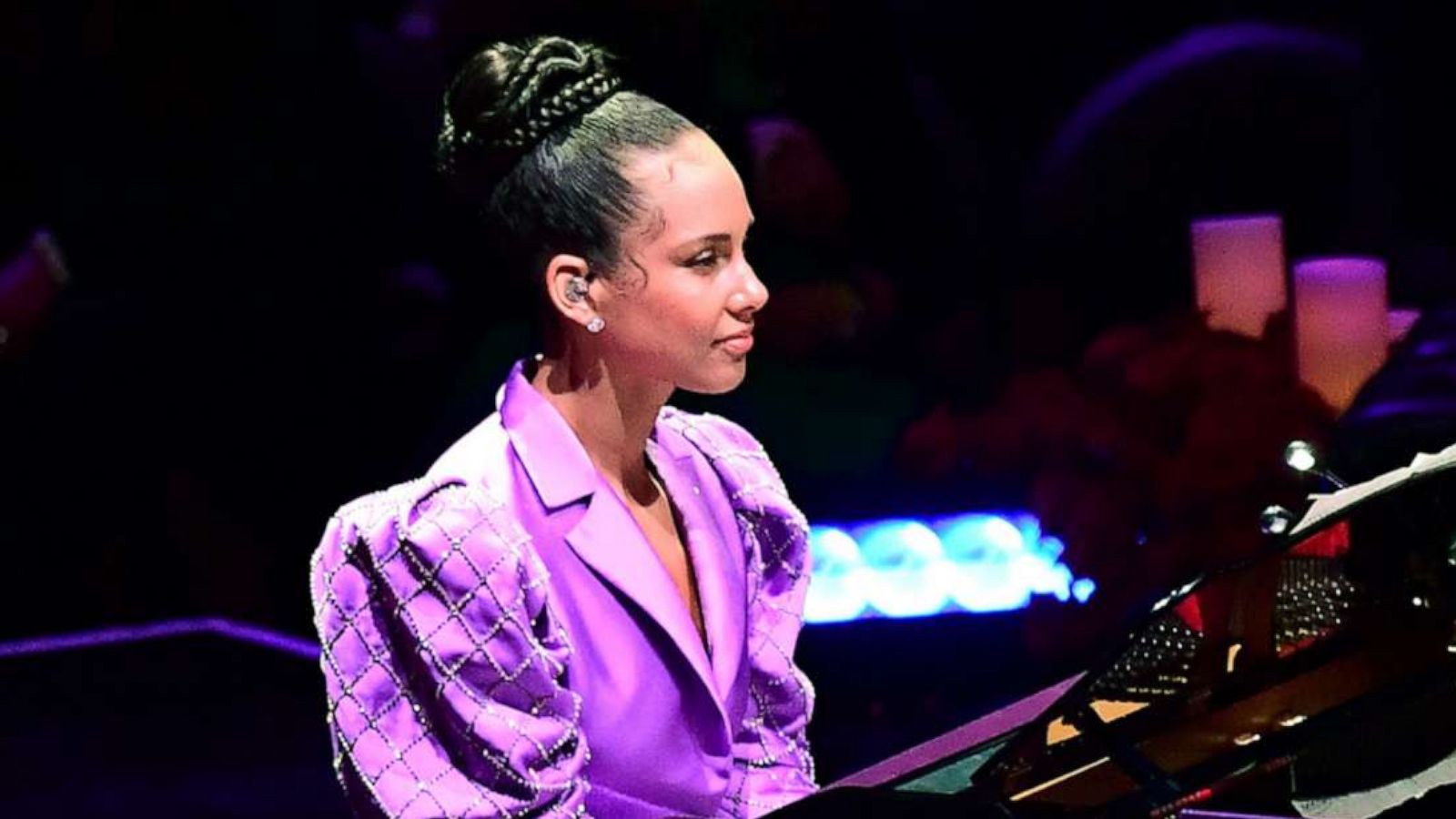 PHOTO: Musician Alicia Keys performs at Staples Center in Los Angeles on Feb. 24, 2020.