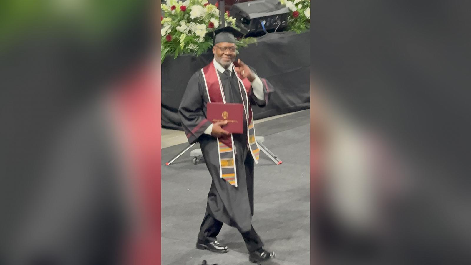 PHOTO: Allen Brooks, 60, graduated college in December 2024, fulfilling a promise he made to his late mom Sarah Pearl Brooks to finish his studies.