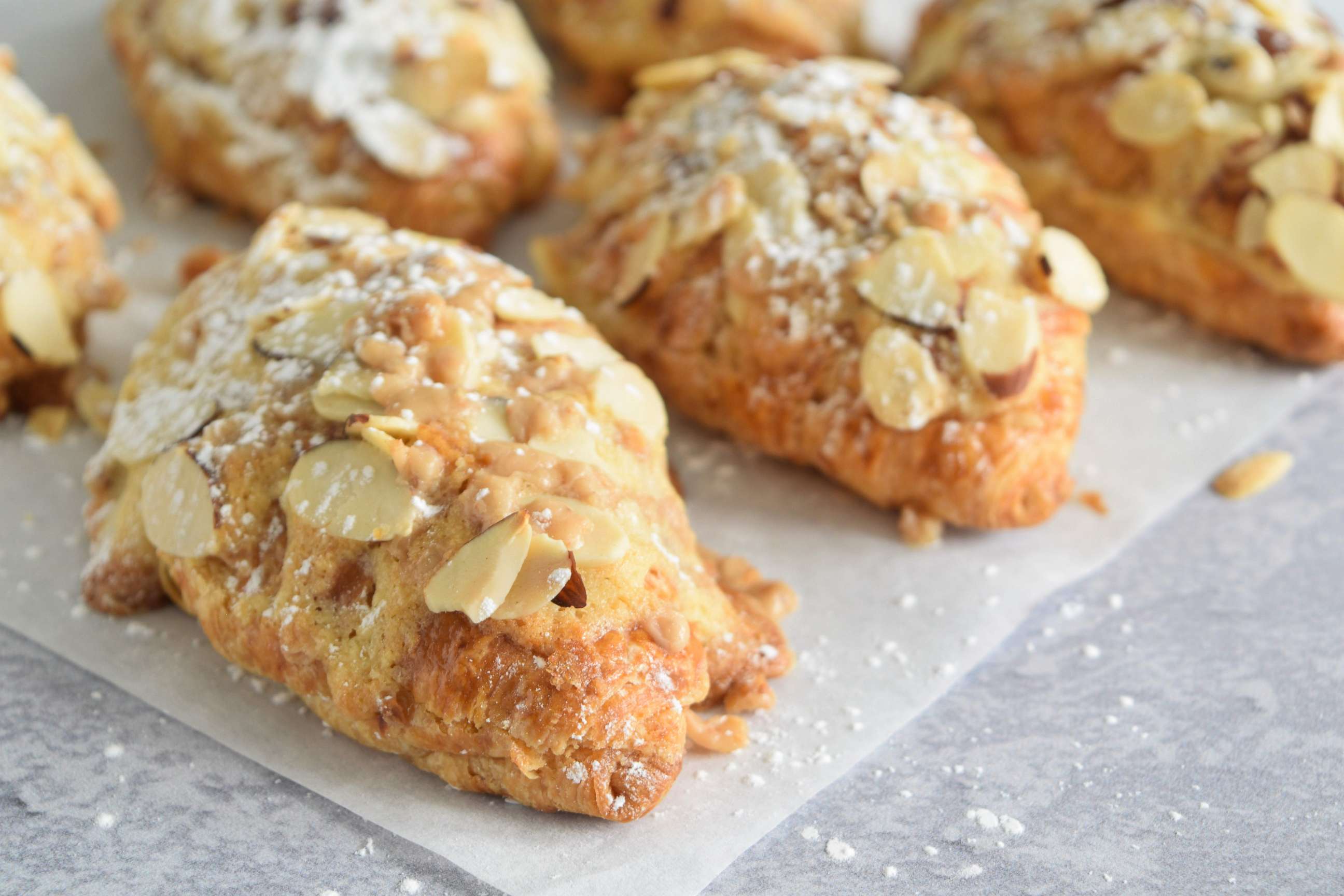 PHOTO: Almond croissants with cream filling.