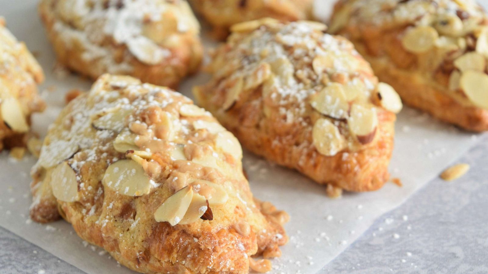 PHOTO: Almond croissants with cream filling.