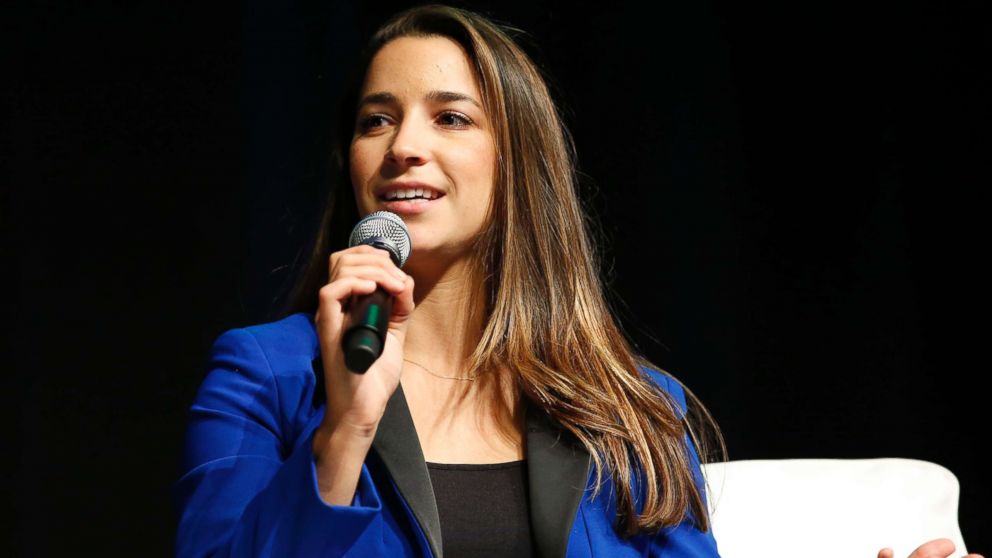 PHOTO: Captain of the gold medal-winning U.S. Olympic women's gymnastics teams in 2012 and 2016 Aly Raisman speaks during 2018 Massachusetts Conference For Women in Boston, Dec. 5, 2018.