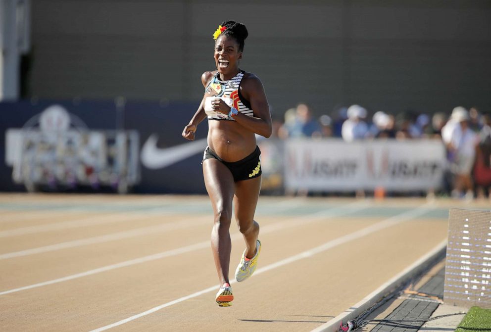 PHOTO: Alysia Montano runs in the Womens 800 Meter opening round during Day 1 of the 2017 USA Track & Field Championships at Hornet Satdium, June 22, 2017, in Sacramento, California.