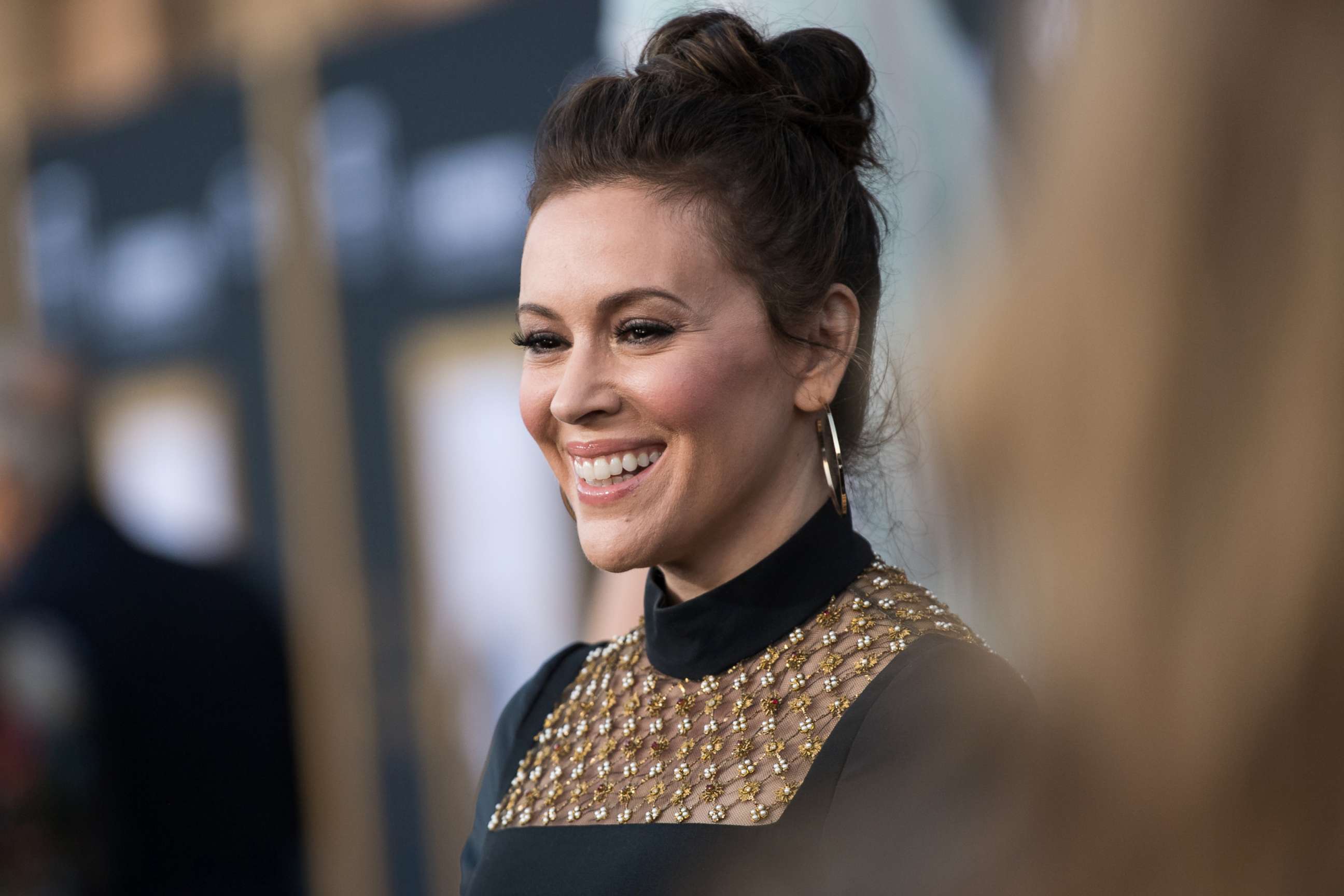 PHOTO: Alyssa Milano attends the premiere of Warner Bros. Pictures' "A Star Is Born" at The Shrine Auditorium, Sept. 24, 2018, in Los Angeles.