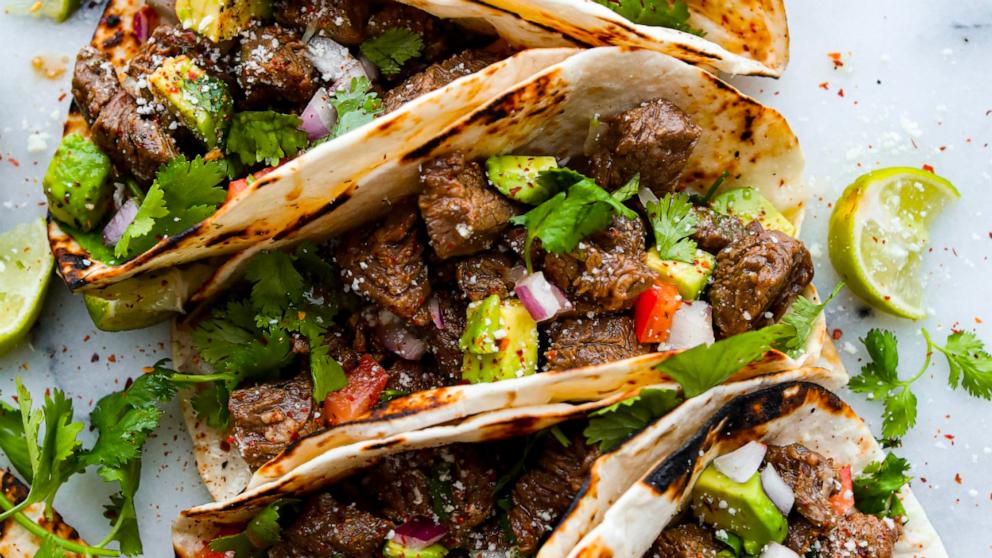PHOTO: A plate of steak tacos from Alyssa Rivers' new cookbook.