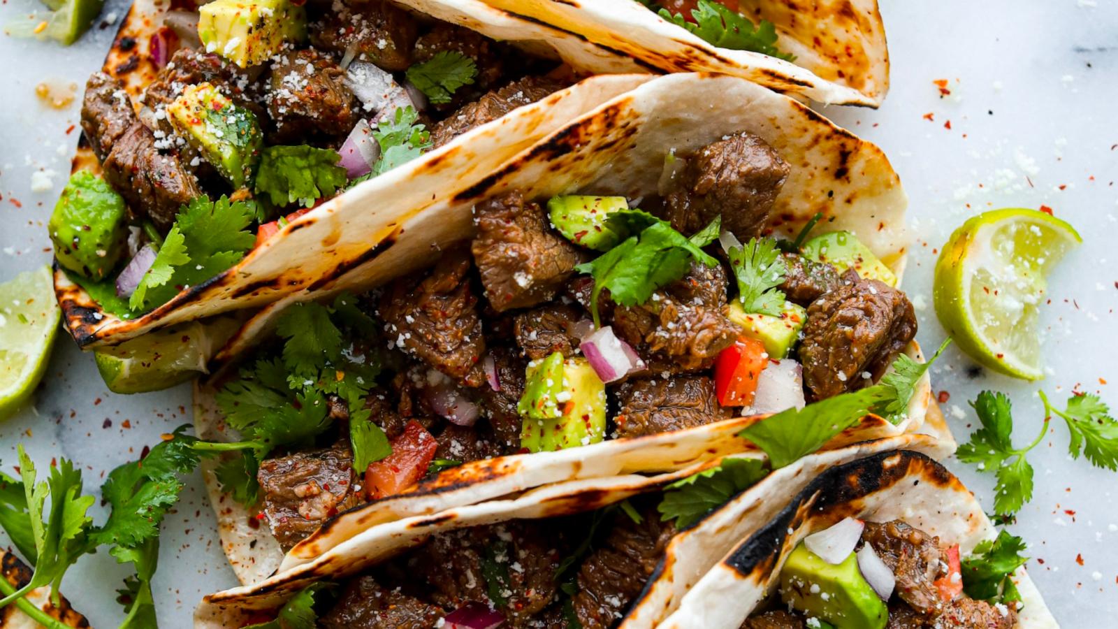 PHOTO: A plate of steak tacos from Alyssa Rivers' new cookbook.