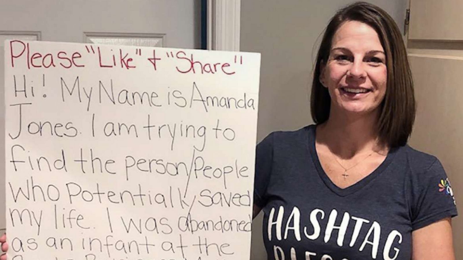 PHOTO: Amanda Jones, 38, put out a plea on Facebook to help find the people who saved her life as an infant.