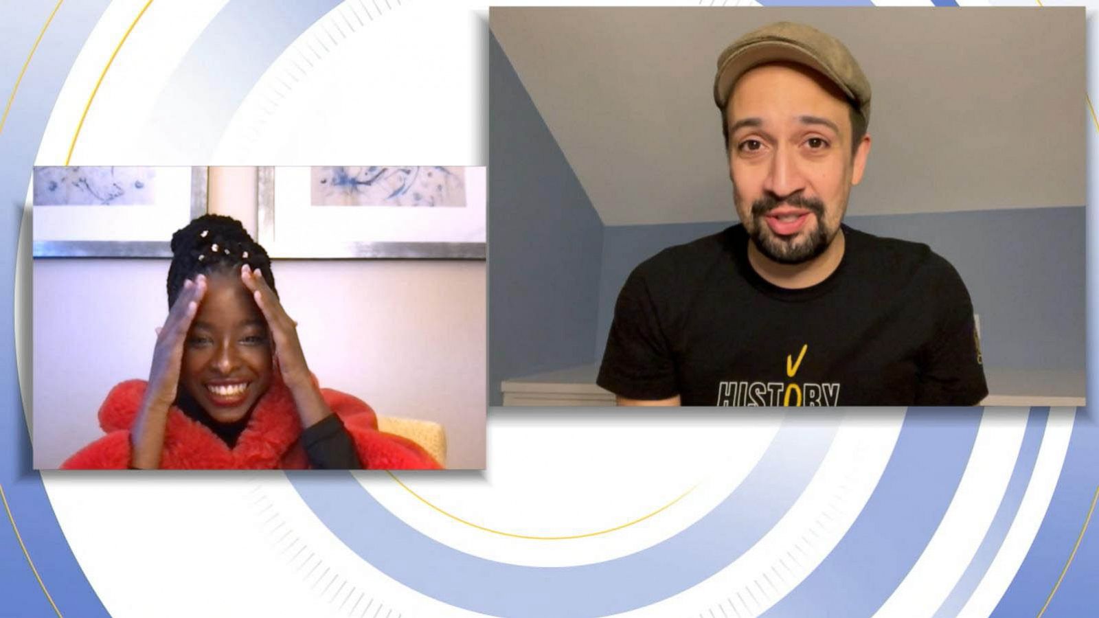 PHOTO: Poet Amanda Gorman received a surprise message from Lin-Manuel Miranda on Jan. 21, 2021, on "Good Morning America."