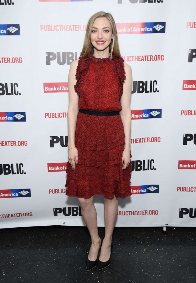 PHOTO: Amanda Seyfried attends "White Noise" Opening Night at The Public Theater, March 20, 2019, in New York.