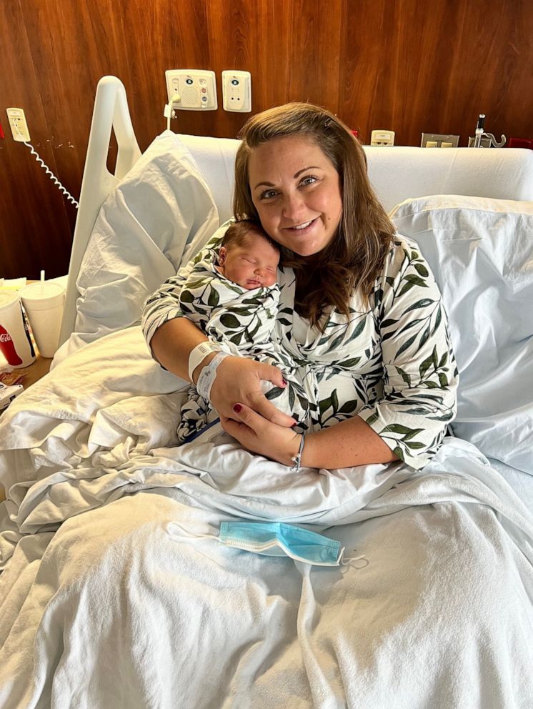 PHOTO: Amanda Koop, of Michigan, holds her newborn son Charlie, born on Nov. 24, 2021.