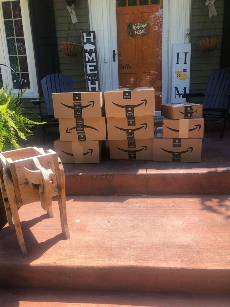 PHOTO:  Jillian Cannan received around 150 packages from Amazon at her Buffalo, New York, home.