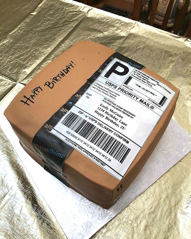 PHOTO: Emily McGuire of Sanford, N.C., said she's a proud Amazon Prime member and frequently shops on the site, so her husband had an Amazon cake made for her July 19 birthday.