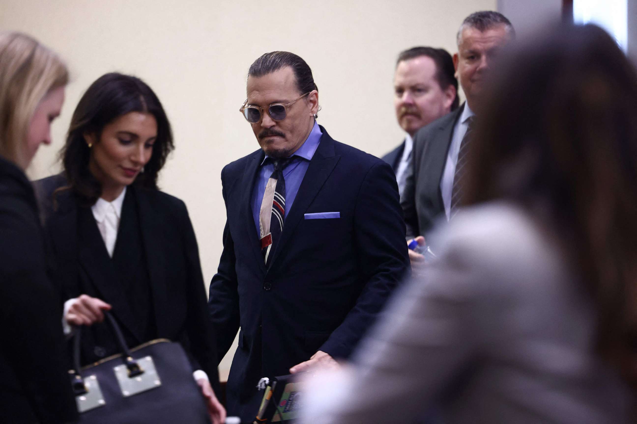 PHOTO: Johnny Depp arrives at the Fairfax County Circuit Courthouse in Fairfax, Va., on May 5, 2022. 