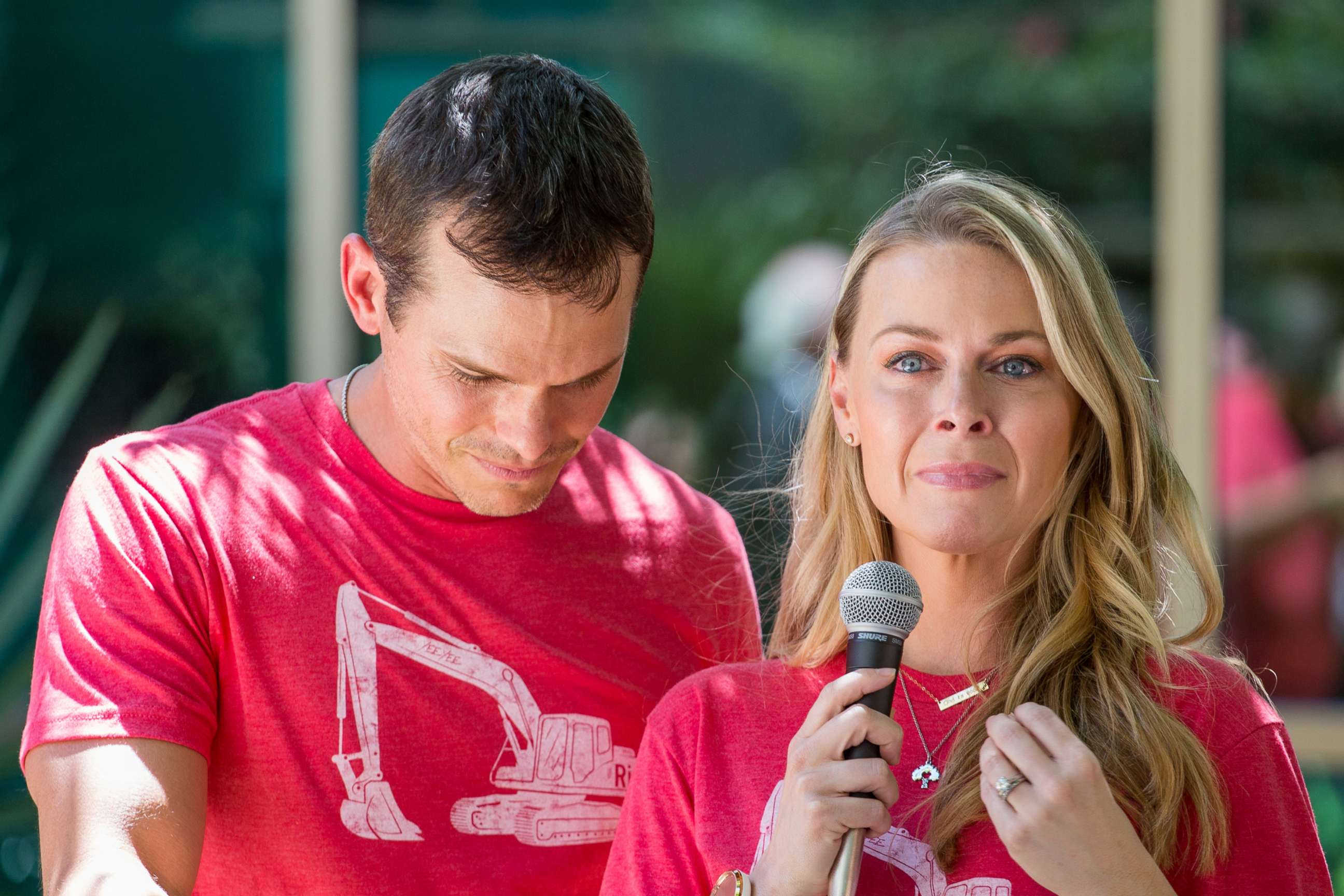 PHOTO: In this June 25, 2019, file photo, Granger Smith and Amber Smith visit Dell Children's Medical Center of Central Texas to present a donation in memory of their son, River Kelly Smith, in Austin, Texas.