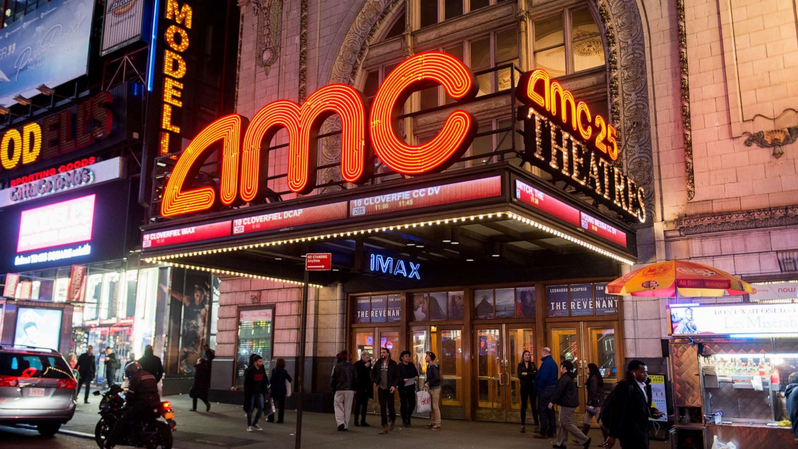 PHOTO: General view of atmosphere outside the AMC Empire 25 theater, March 15, 2016, in New York City.