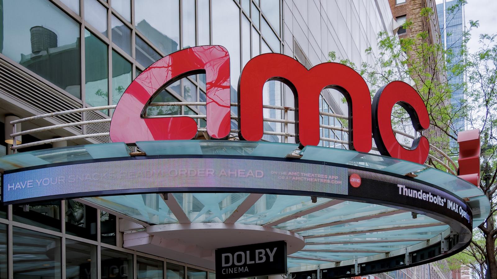 PHOTO: Marquee at the entrance to AMC movie theater in Midtown Manhattan.