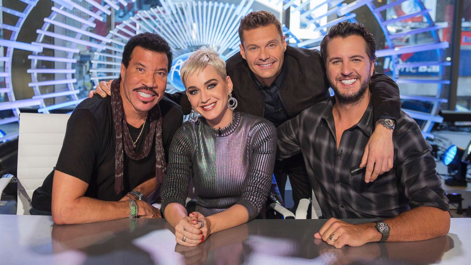 PHOTO: ABC's "American Idol" judges Lionel Richie, Katy Perry and Luke Bryan with host Ryan Seacrest..