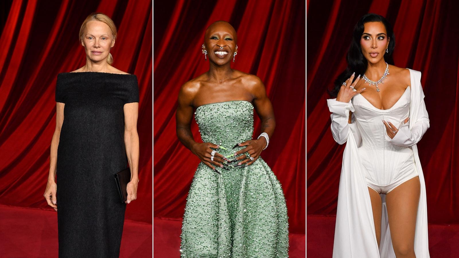 PHOTO: Pamela Anderson, Cynthia Erivo and Kim Kardashian are pictured arriving at the 4th Annual Academy Museum Gala at the Academy Museum of Motion Pictures in Los Angeles, Oct. 19, 2024.