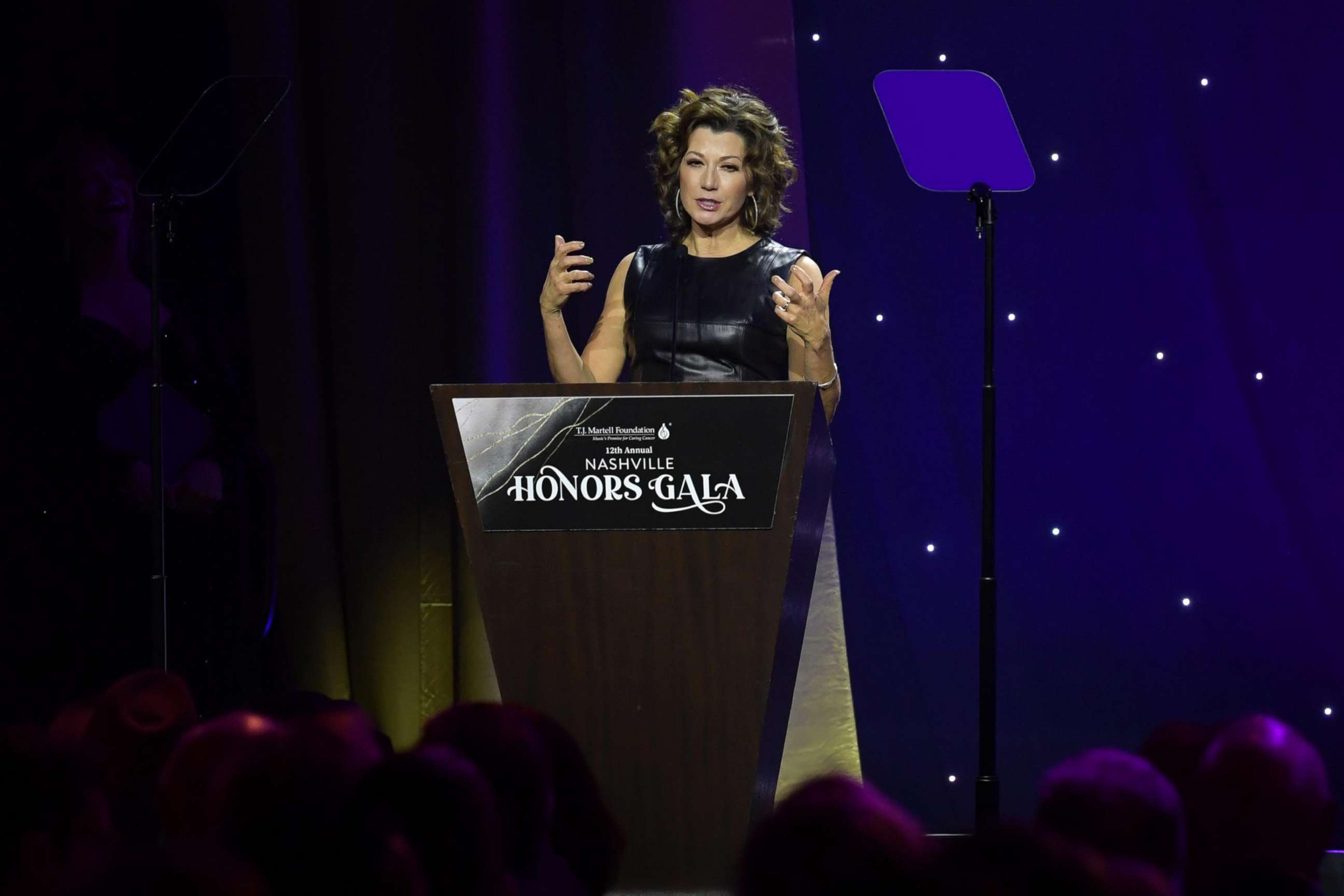 PHOTO: Amy Grant speaks onstage at the 12th Annual T.J. Martell Foundation Nashville Gala, Feb. 24, 2020 in Nashville, Tenn.