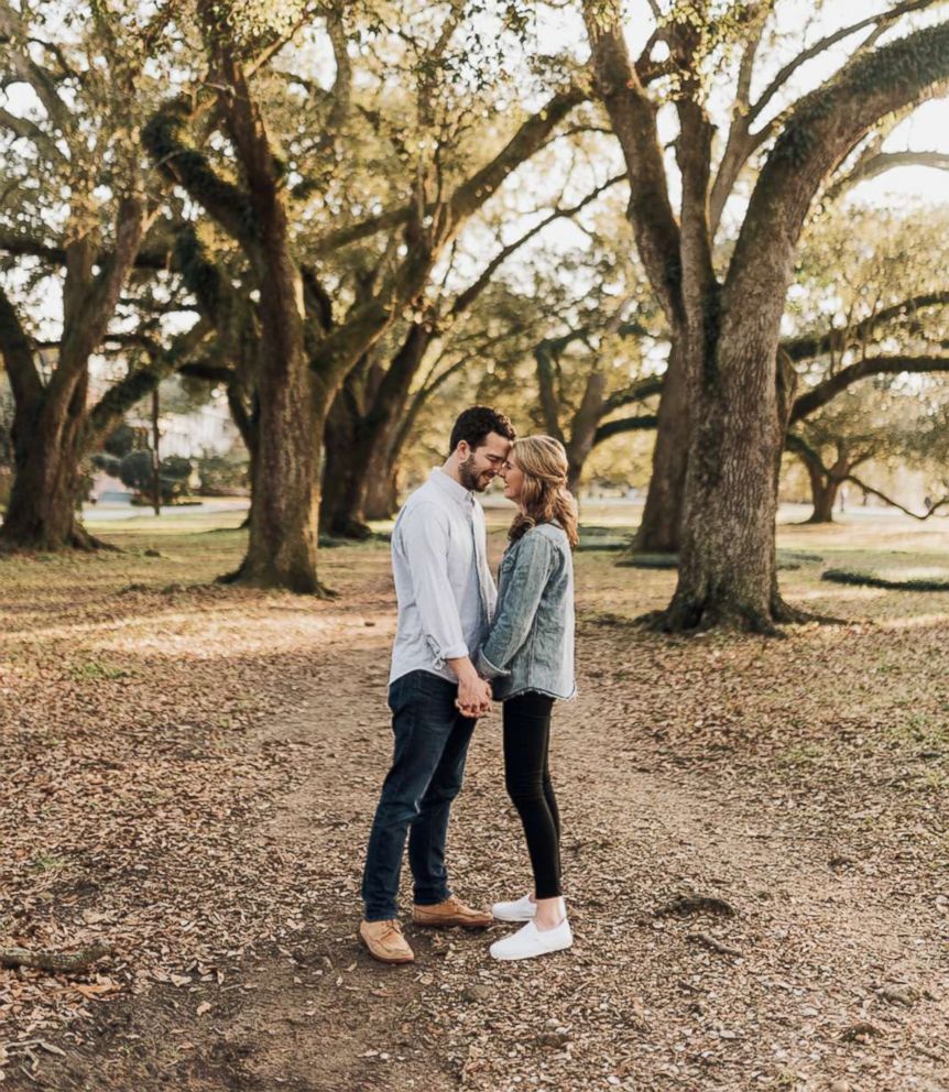 PHOTO: Katherine Salisbury and James Matthews posed in an engagement shoot at Audubon Park in New Orleans.