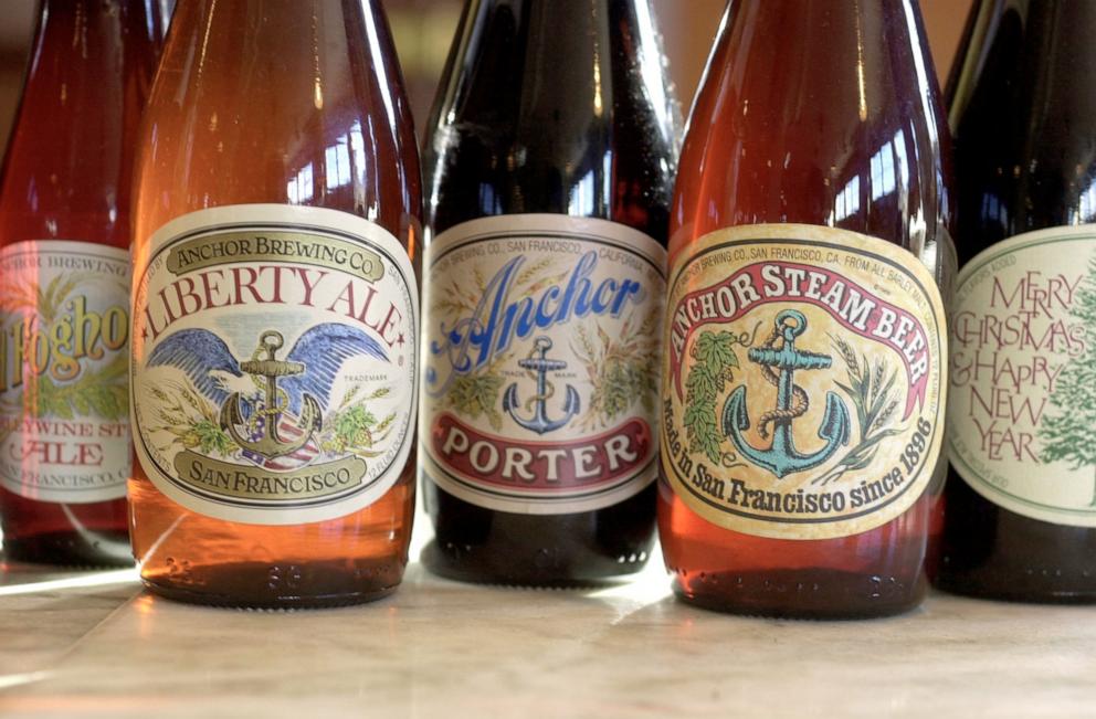 PHOTO: In this 2004 file photo, a number of artisan beers made at Anchor Brewing Co. are shown in San Francisco, Calif.