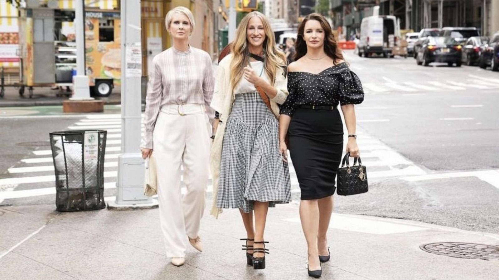 PHOTO: HBOMax has released a first look image with Sarah Jessica Parker reprising the role of âCarrie Bradshaw,â Cynthia Nixon as âMiranda Hobbes,â and Kristin Davis as âCharlotte York.â