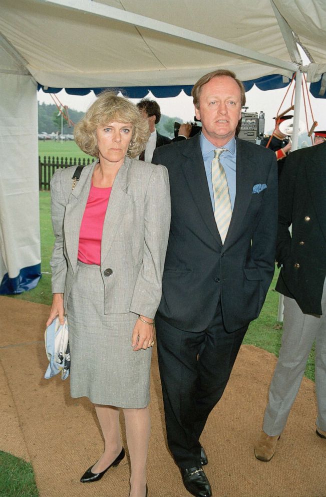 PHOTO: In this June 7, 1992, file photo, Andrew and Camilla Parker Bowles attend the Queen's Cup polo match in Windsor, England.