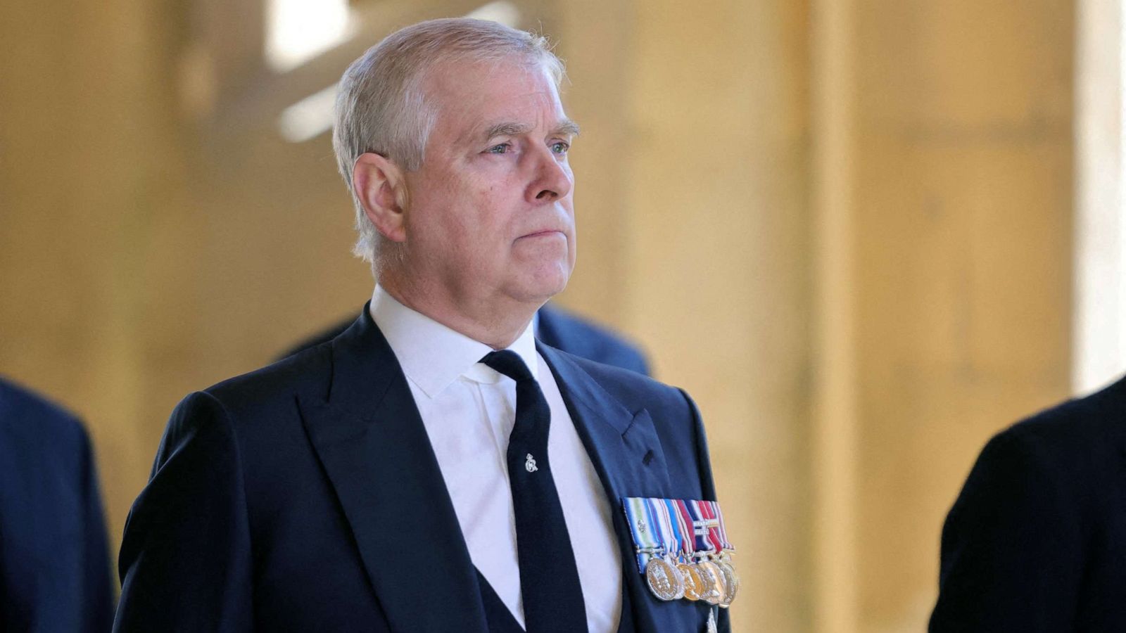 PHOTO: Britain's Prince Andrew, Duke of York, attends the funeral or Prince Philip, in Windsor, Britain, April 17, 2021.