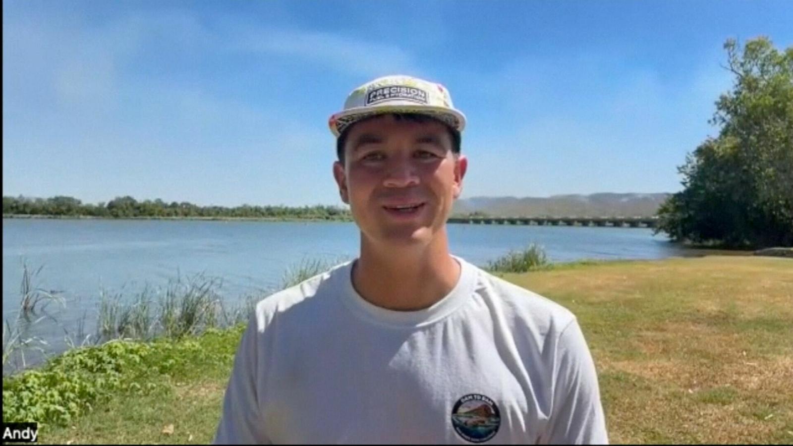 PHOTO: Marathon swimmer Andy Donaldson swam with 5,500 crocodiles in Australia in an attempt to break his fourth Guinness World Record.
