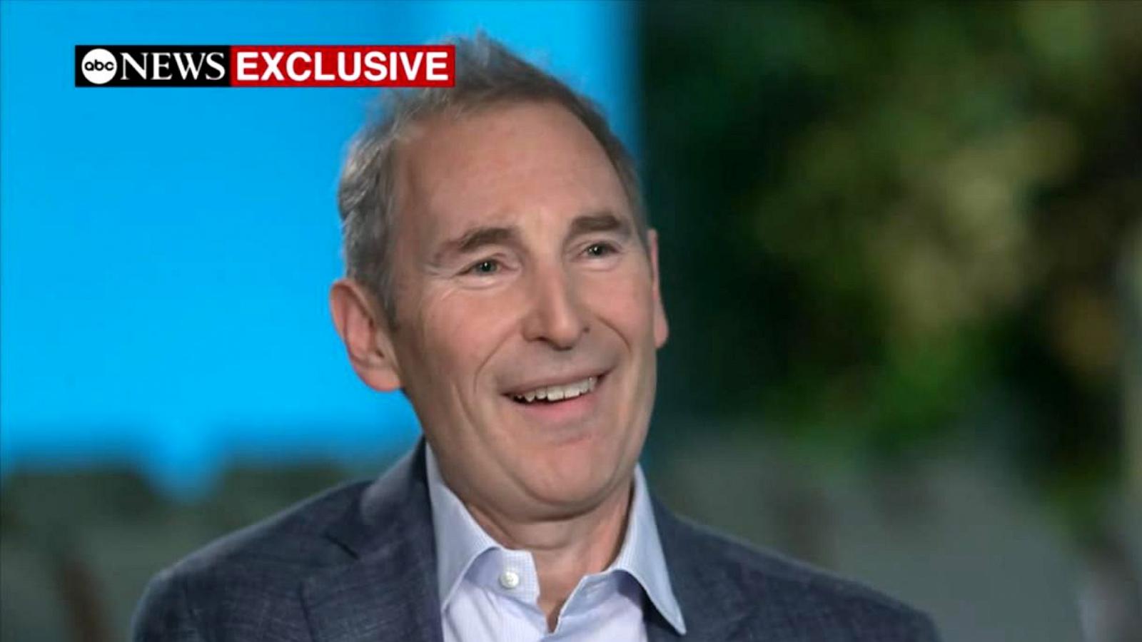 PHOTO: Amazon CEO Andy Jassy speaks with Michael Strahan in an interview that aired on "Good Morning America" on Feb. 27, 2025.