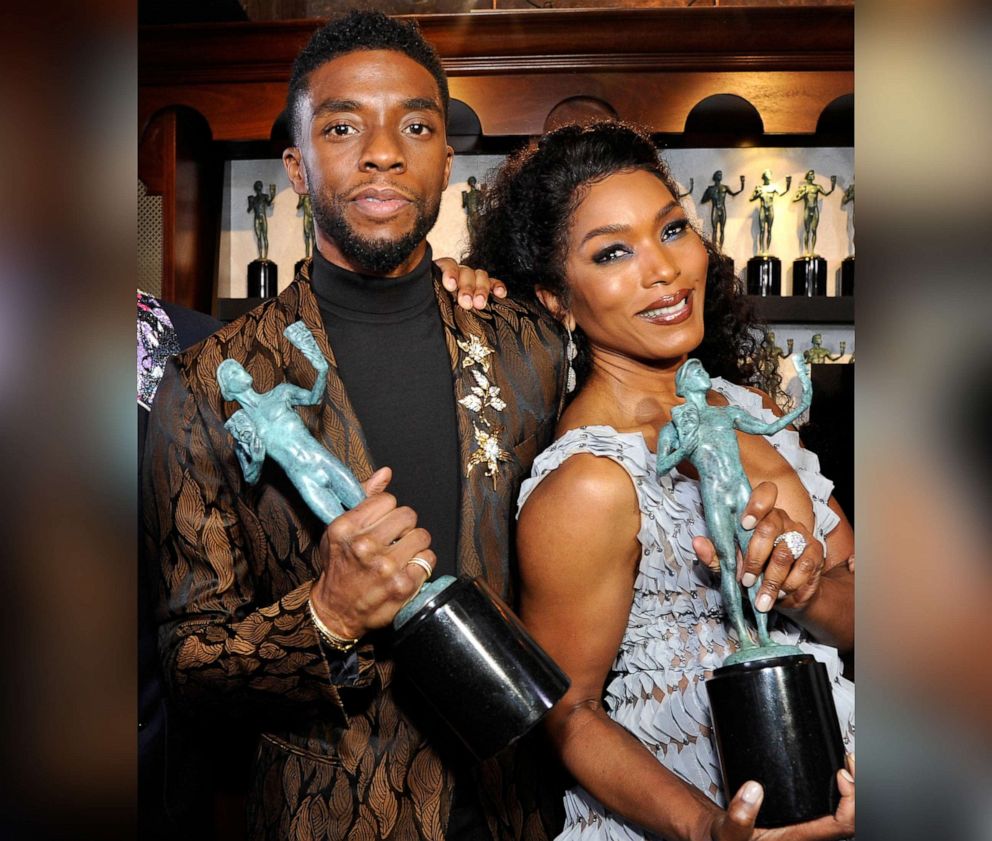 PHOTO: Chadwick Boseman and Angela Bassett attend the 25th Annual Screen Actors' Guild Awards at the Shrine Auditorium on Jan. 27, 2019, in Los Angeles.