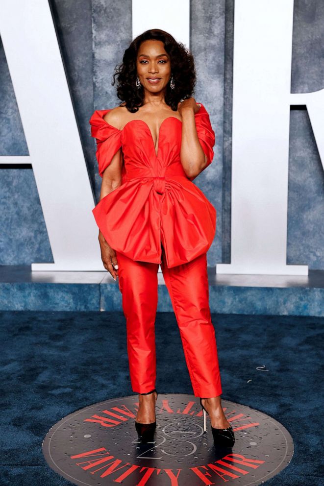 PHOTO: US actress Angela Bassett attends the 2023 Vanity Fair Oscar Party Hosted By Radhika Jones at Wallis Annenberg Center for the Performing Arts, March 12, 2023 in Beverly Hills, Calif.