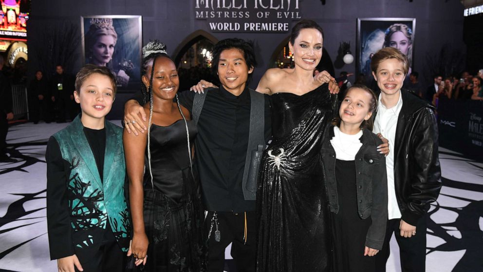 The "Mistress of Evil" was back on the big screen Monday night and Angelina Jolie's family came out to support mom in her new film.