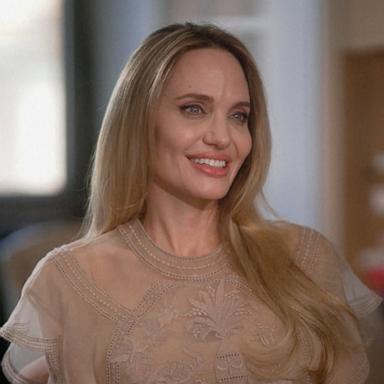 PHOTO: Angelina Jolie talks about her new film “Maria” on “Good Morning America” on Nov. 21, 2024.