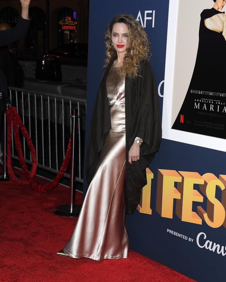 PHOTO: Angelina Jolie arrives at the 2024 AFI Fest - "Maria" Premiere at TCL Chinese Theatre on Oct. 26, 2024 in Hollywood.