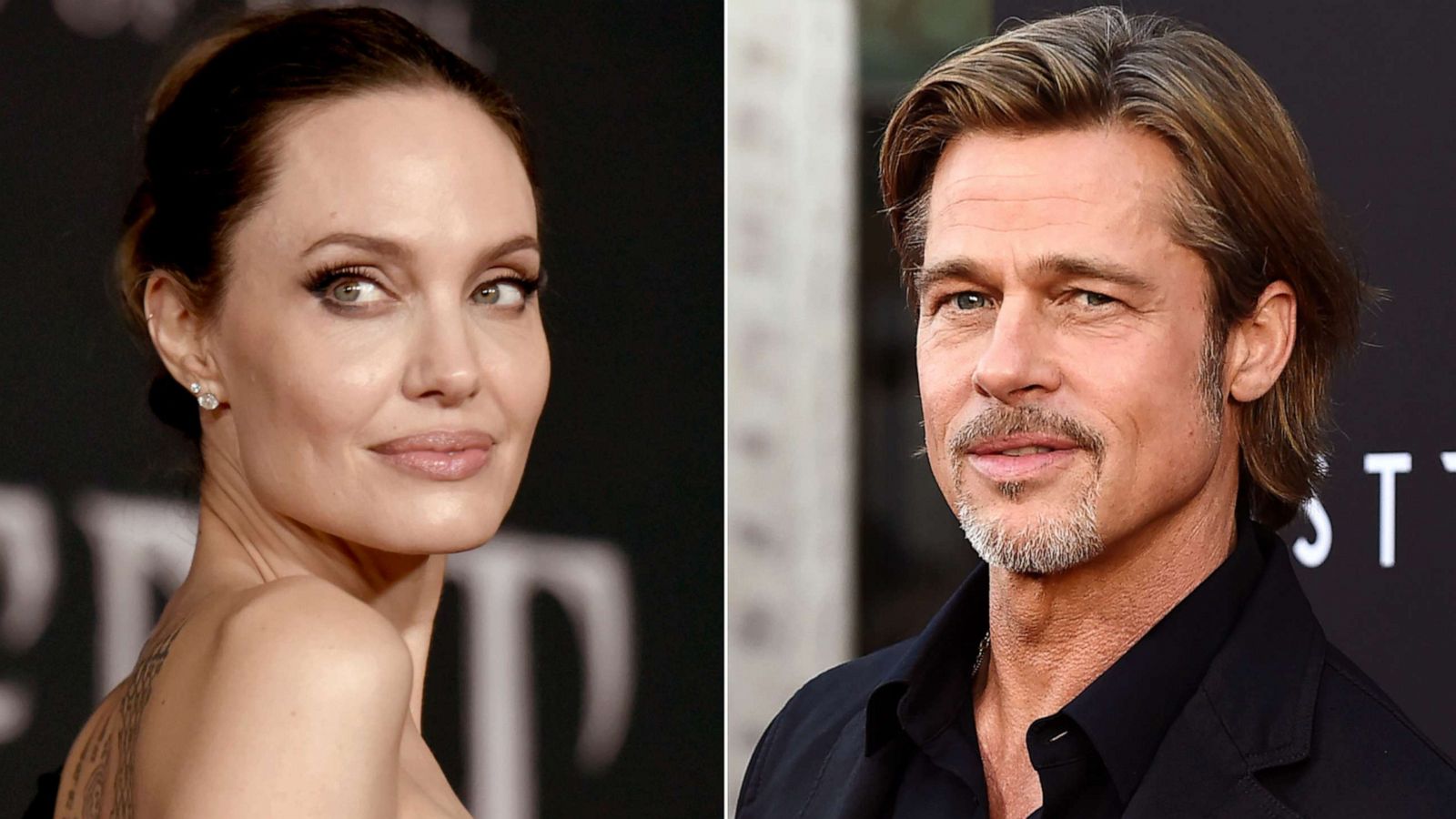 PHOTO: This combination photo shows Angelina Jolie at a premiere, Sept. 30, 2019 and Brad Pitt at a special screening on Sept. 18, 2019, in Los Angeles.