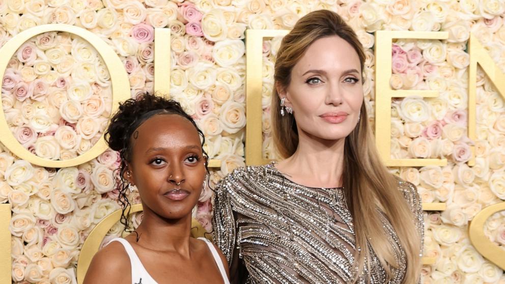 PHOTO: Zahara Jolie and Angelina Jolie attend the 82nd Annual Golden Globe Awards, Jan. 5, 2025, in Beverly Hills, Calif.
