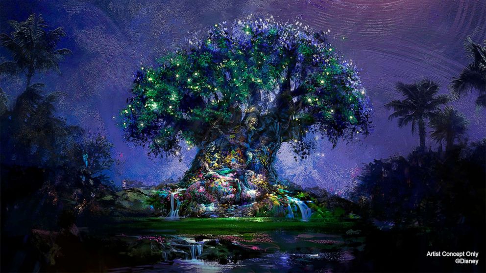 PHOTO: Illustration of Walt Disney World's Animal Kingdom, which will transform into the park's Beacons of Magic theme, coming to life in its own "ear"idescent glow.