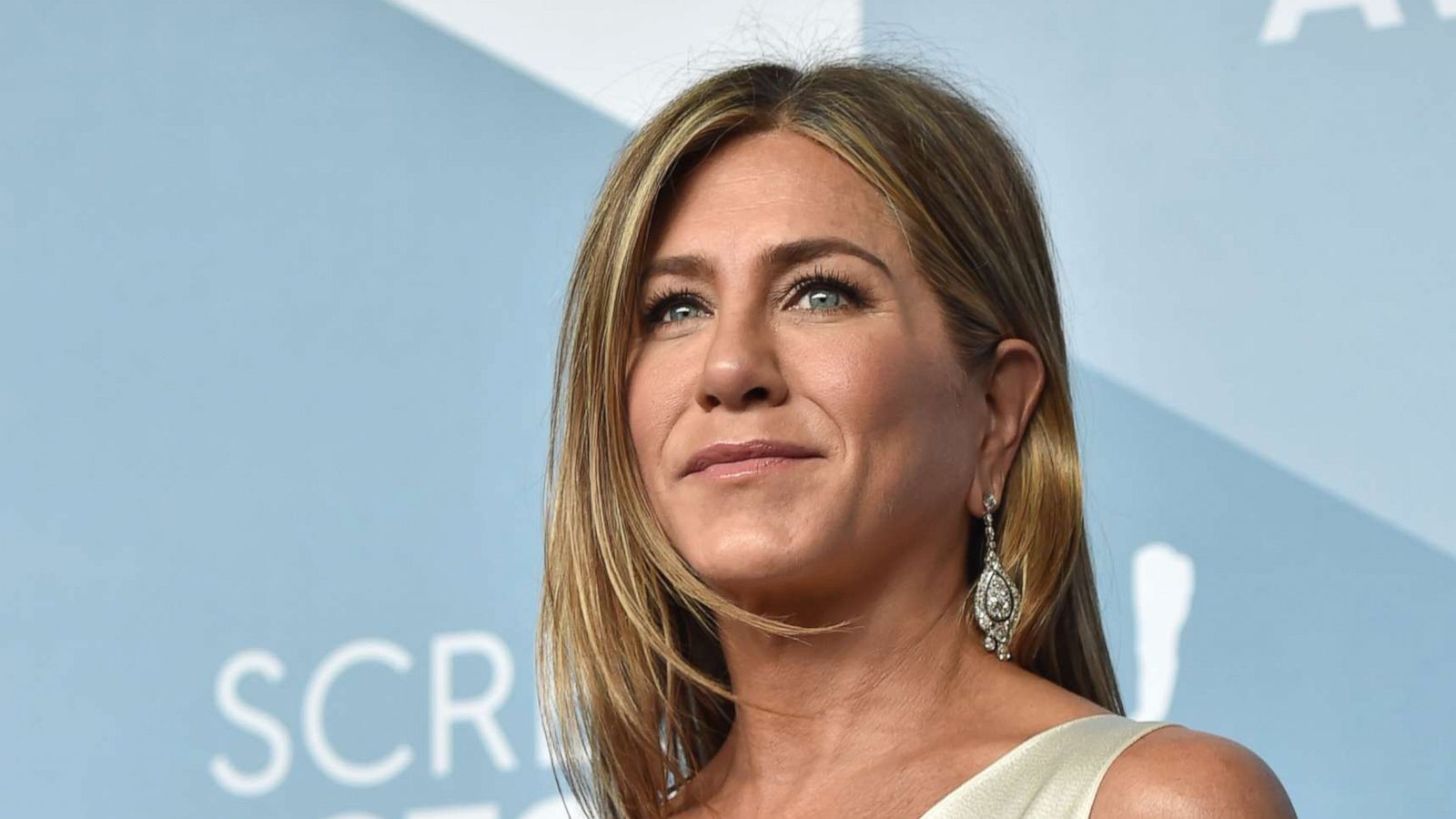 Jennifer Aniston poses in the press room after winning the award for Outstanding Performance by a Female Actor in a Drama Series for "The Morning Show" at the 26th Annual Screen Actors' Guild Awards at The Shrine Auditorium, Jan. 19, 2020, in Los Angeles.