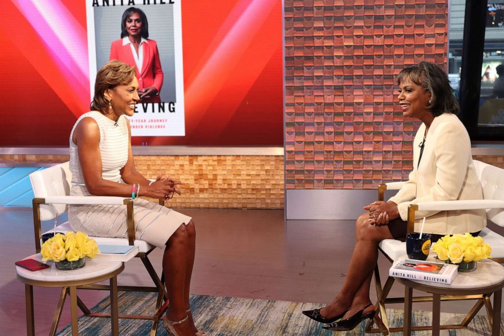 PHOTO: Robin Roberts speaks with Anita Hill during an interview that aired on "Good Morning America," Sept. 27, 2021. 