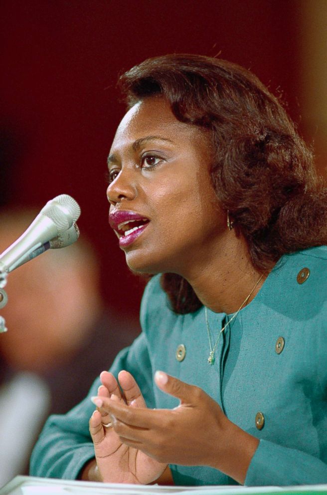 PHOTO: Professor Anita Hill testifies before the Senate Judiciary Committee on the nomination of Judge Clarence Thomas to the U.S. Supreme Court, Oct. 11, 1991.