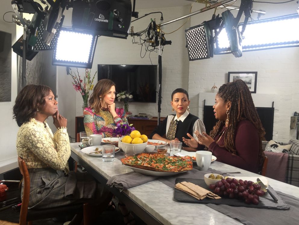 PHOTO: Journalist Carmen Rita Wong and comedian Akilah Hughes sit down with Deborah Roberts and Ann Shoket to talk about their thoughts on the #MeToo movement one year later.