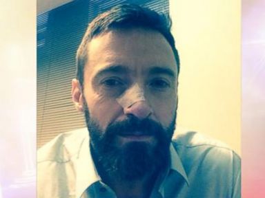 The "Wolverine" actor posted a photo of himself after having another cancerous skin spot removed.