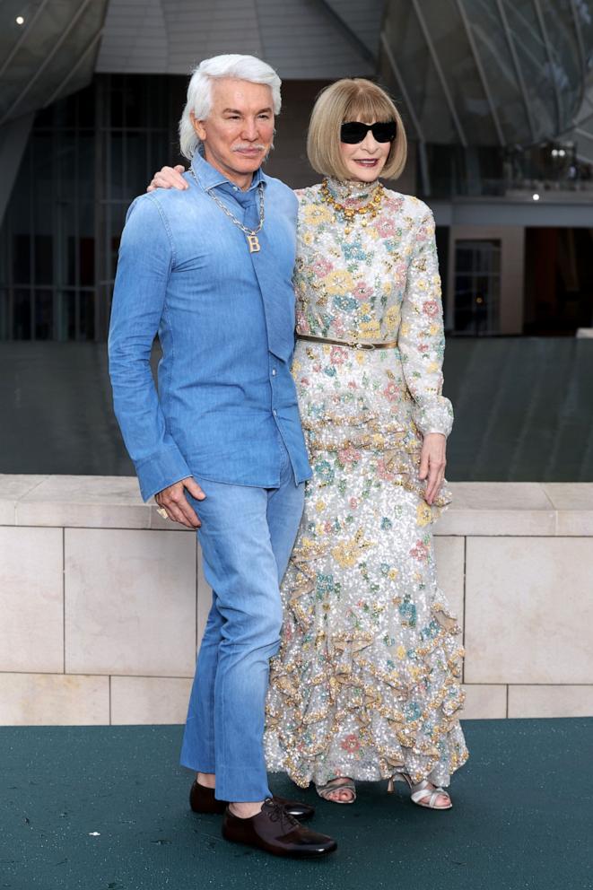 PHOTO: Baz Luhrmann and Anna Wintour attend Prelude To The Olympics at Fondation Louis Vuitton, on July 25, 2024, in Paris.