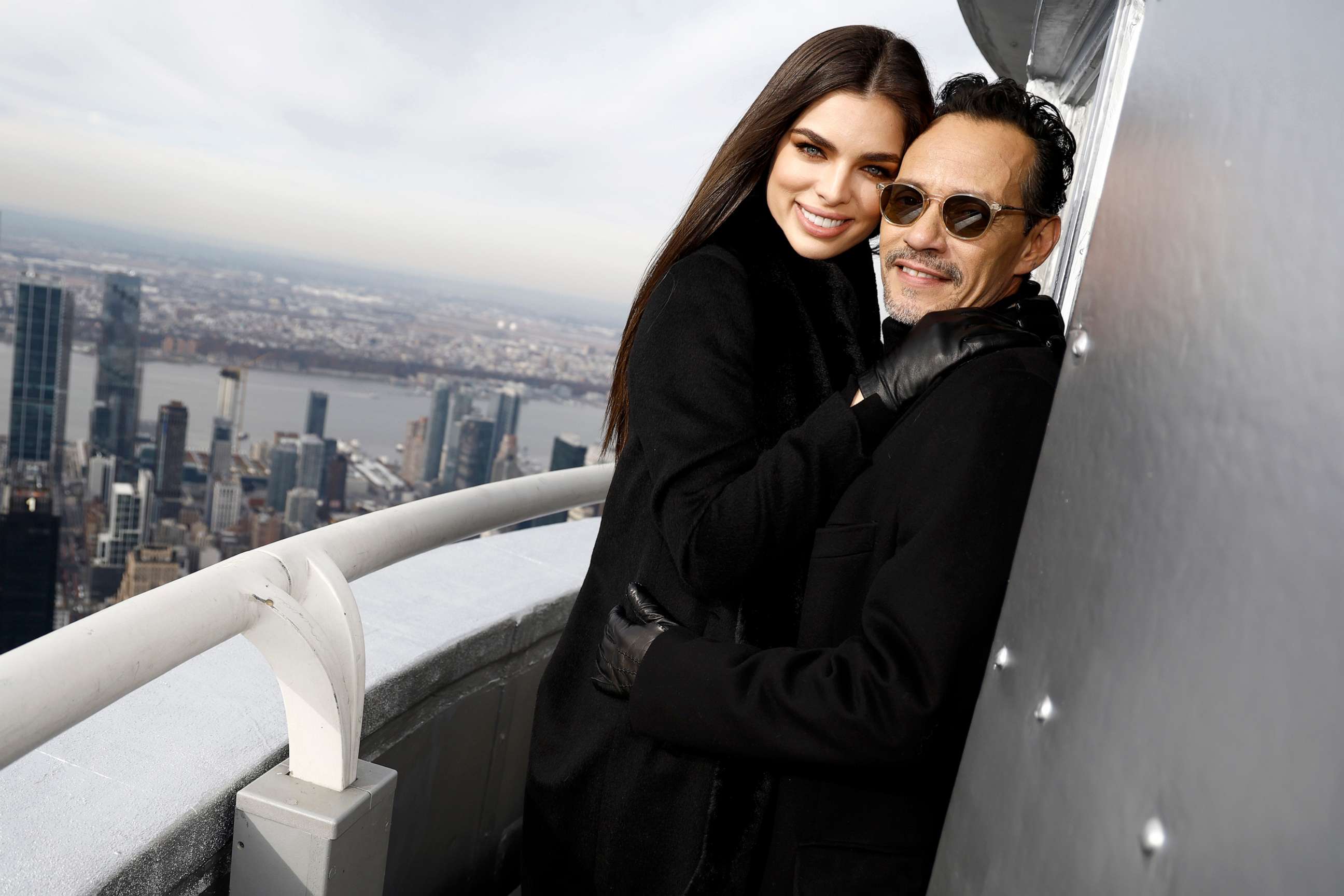 PHOTO: Nadia Ferreira and Marc Anthony visit the Empire State Building on Dec. 5, 2022 in New York City.