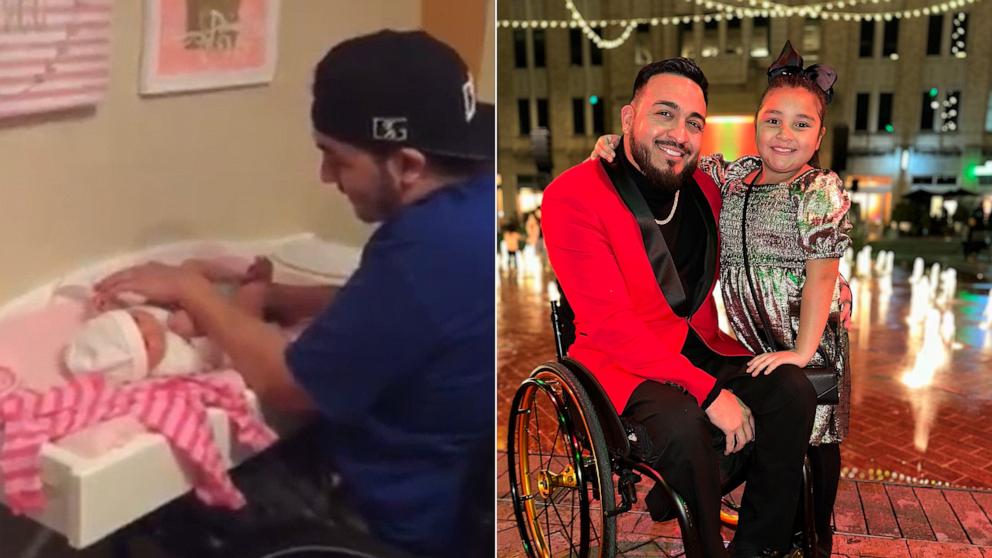 PHOTO: Anthony Sanchez, a wheelchair user and dad of one, shares his fatherhood journey on social media. On Instagram he is know by his @wheelchairpapi username.