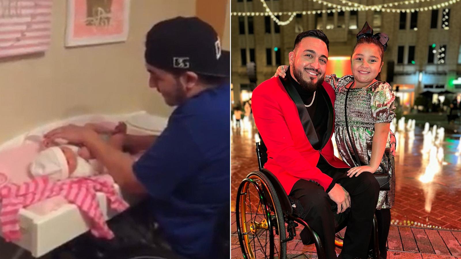 PHOTO: Anthony Sanchez, a wheelchair user and dad of one, shares his fatherhood journey on social media. On Instagram he is know by his @wheelchairpapi username.