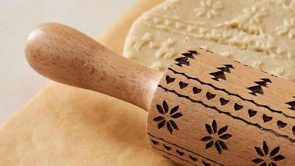 Engraved rolling pin, embossed rolling pin, with flower - Inspire