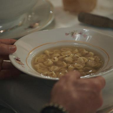 PHOTO: A bowl of tortellini en brodo from "No Taste Like Home with Anthoni Porowski" in which Justin Theroux traces the history of a beloved family dish.